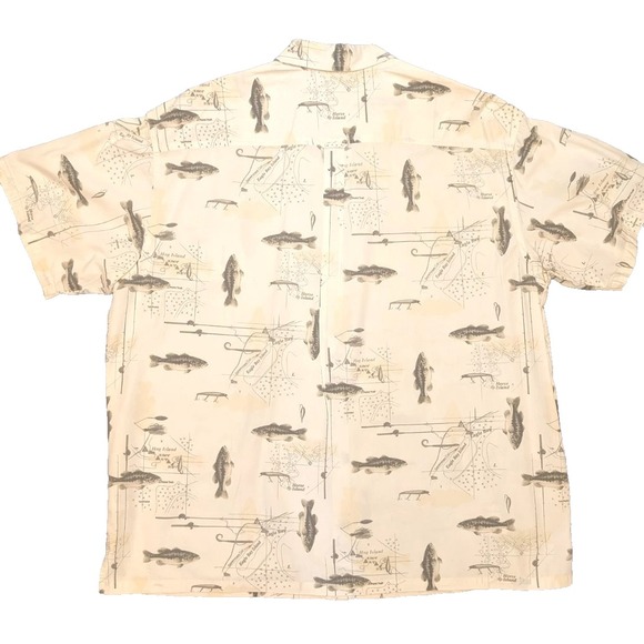 Columbia Men's XXL Fishing Shirt Trout Bass Button-Up, Short Sleeve,‎ Cotton - Picture 2 of 7